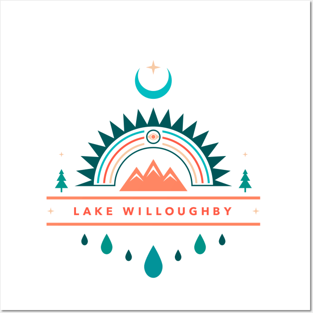 lake willoughby boho rainbow moon Wall Art by LeapDaze